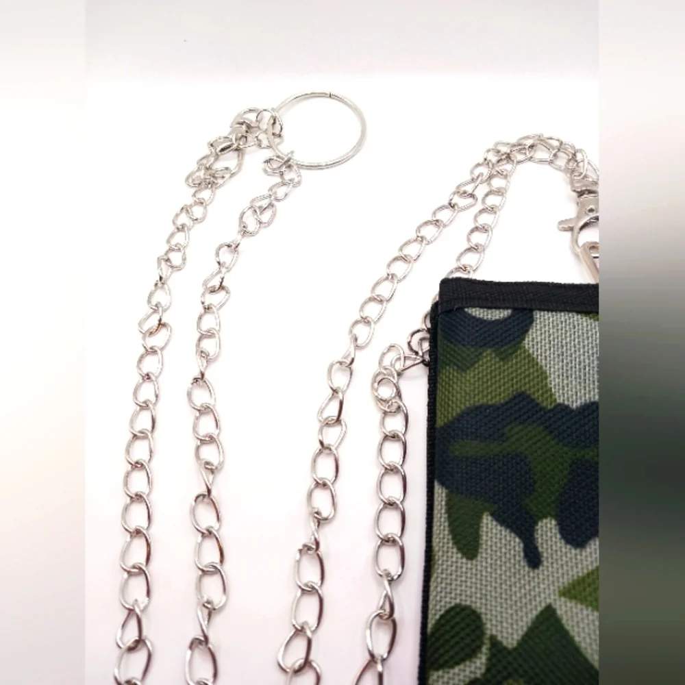 Green Camouflage TRI-Fold Nylon Wallet with 18 